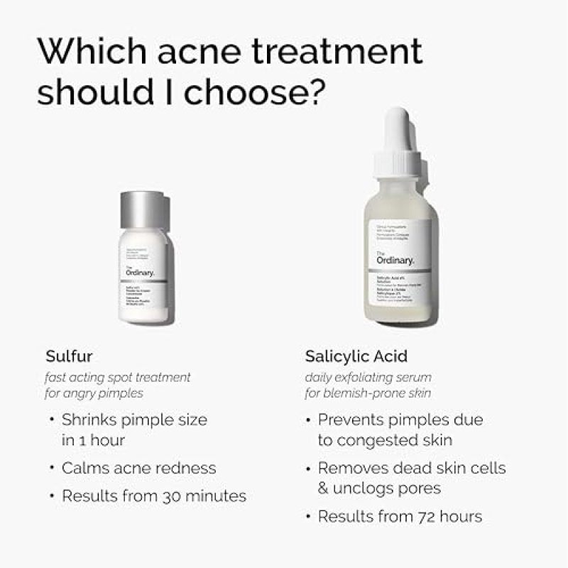 THE ORDINARY SULFUR 10 ACNE SPOT TREATMENT, REDUCES PIMPLES REDNESS, 0.18 OZ POWDER-TO-CREAM