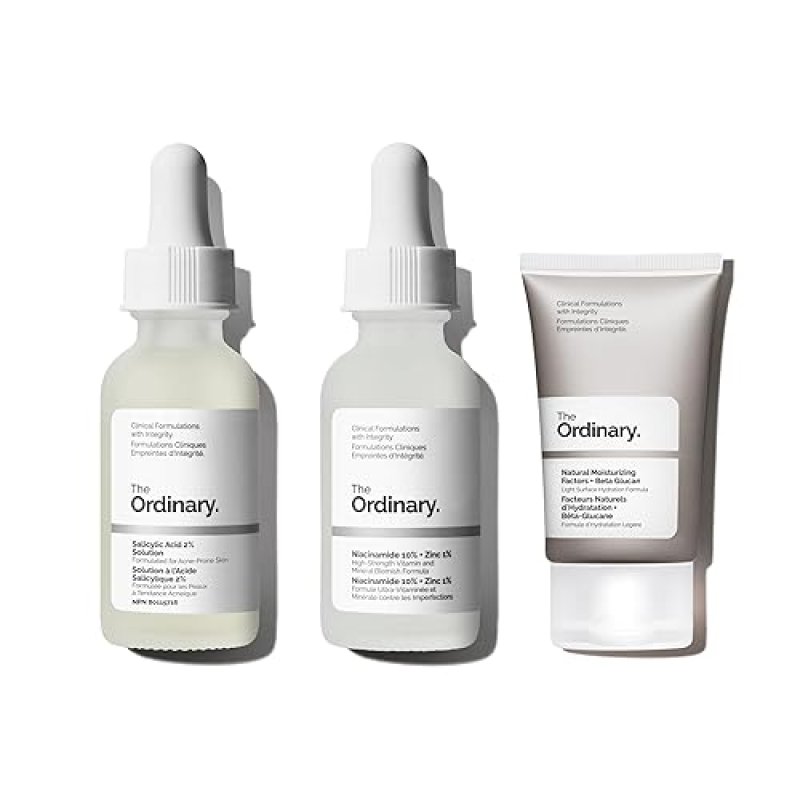 THE ORDINARY ACNE SKIN CARE SET SALICYLIC ACID 2 , NIACINAMIDE 10 , ZINC, MOISTURIZER BUNDLE FOR OIL