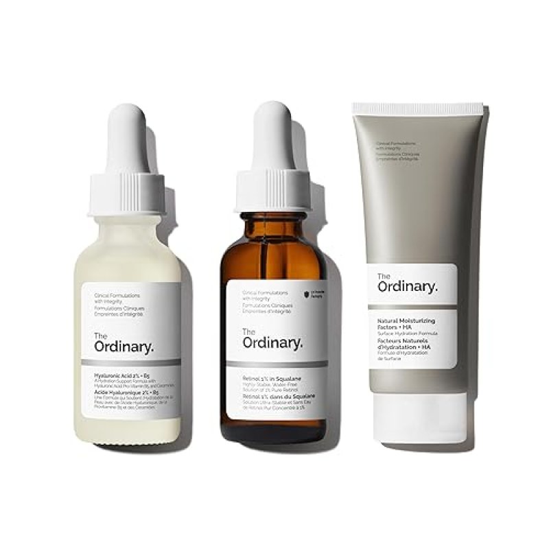 THE ORDINARY ANTI-AGING SKINCARE SET RETINOL, HYALURONIC ACID MOISTURIZER BUNDLE FOR FINE LINES