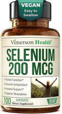 VIMERSON HEALTH SELENIUM 200 MCG CAPSULES HIGH POTENCY L-SELENOMETHIONINE SUPPLEMENT FOR THYROID IMMUNITY, 100CT