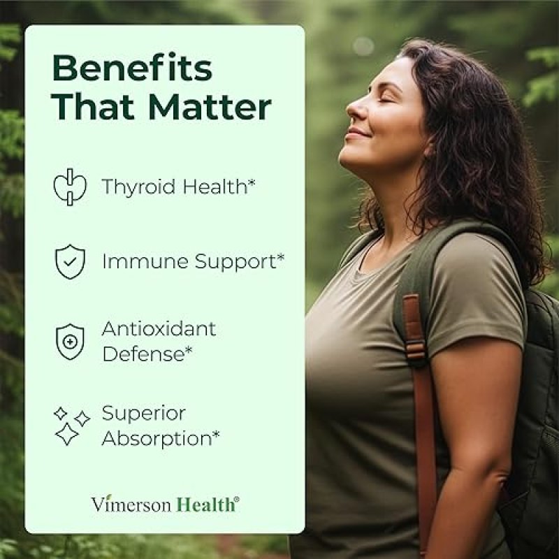 VIMERSON HEALTH SELENIUM 200 MCG CAPSULES HIGH POTENCY L-SELENOMETHIONINE SUPPLEMENT FOR THYROID IMMUNITY, 100CT