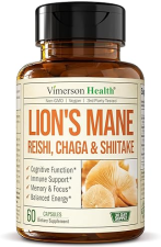 VIMERSON HEALTH  LIONS MANE MUSHROOM SUPPLEMENT FOCUS, ENERGY IMMUNE SUPPORT 60 VEGAN NON-GMO CAPSULES