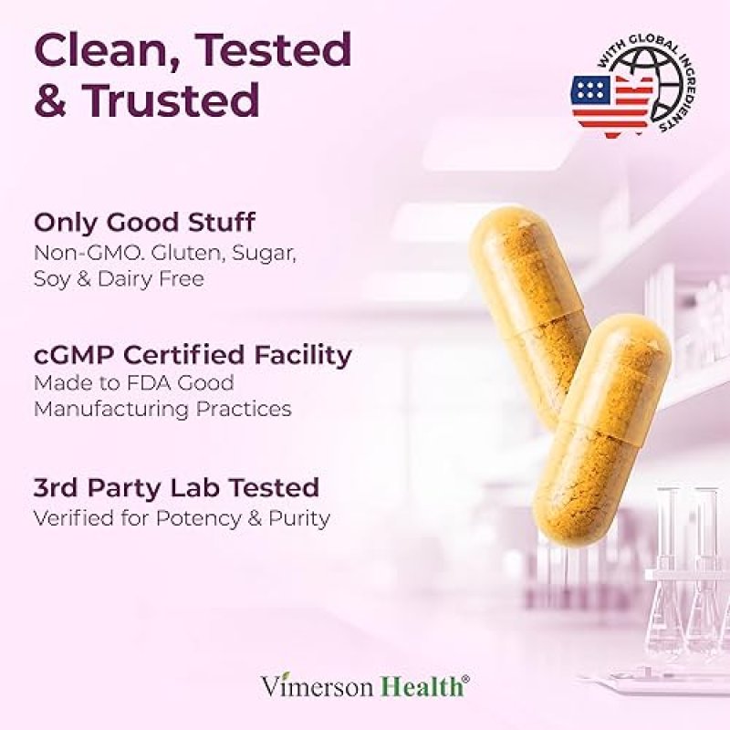 VIMERSON HEALTH MELATONIN 3MG SLEEP AID WITH L-THEANINE, VALERIAN, TURMERIC CURCUMIN, GINGER BLACK PEPPER 60 CAPS
