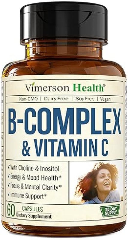 VIMERSON HEALTH VITAMIN B COMPLEX WITH VITAMIN C, FOLIC ACID, BIOTIN B12 FOR ENERGY, MOOD IMMUNE SUPPORT