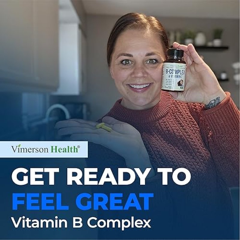 VIMERSON HEALTH VITAMIN B COMPLEX WITH VITAMIN C, FOLIC ACID, BIOTIN B12 FOR ENERGY, MOOD IMMUNE SUPPORT