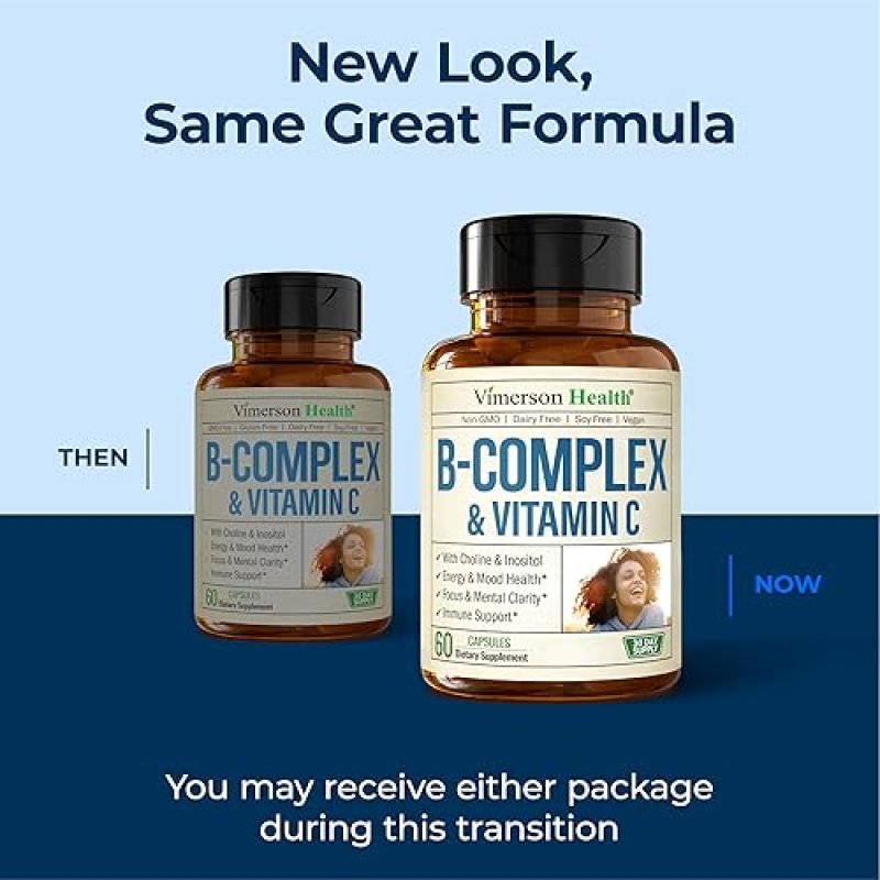 VIMERSON HEALTH VITAMIN B COMPLEX WITH VITAMIN C, FOLIC ACID, BIOTIN B12 FOR ENERGY, MOOD IMMUNE SUPPORT