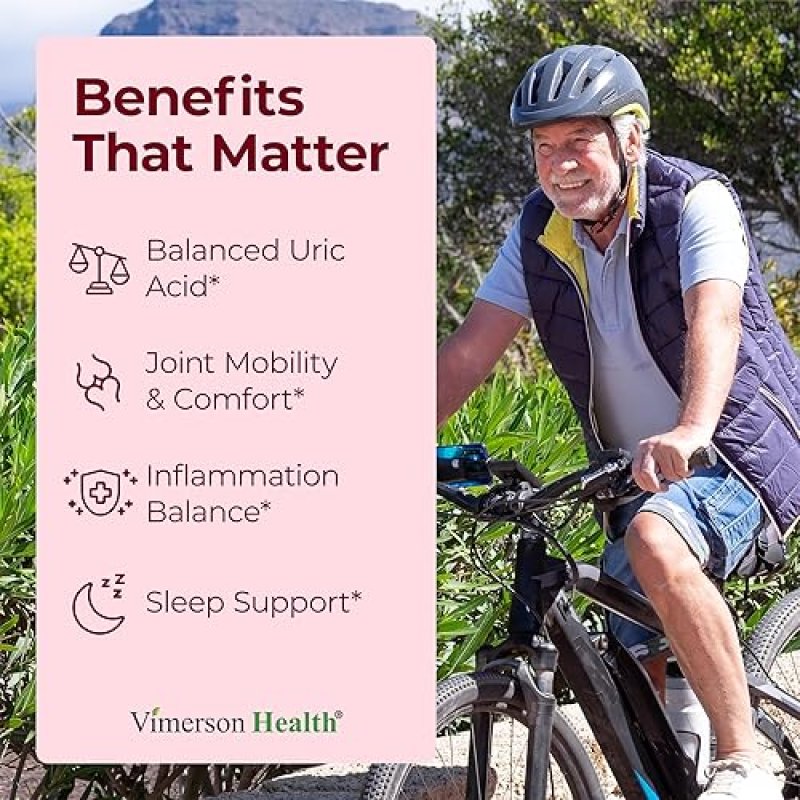 VIMERSON HEALTH TURMERIC CURCUMIN WITH TART CHERRY CELERY SEED URIC ACID BALANCE, JOINT SUPPORT, SLEEP AID 60 CAPS