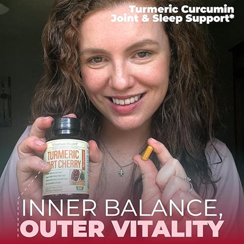VIMERSON HEALTH TURMERIC CURCUMIN WITH TART CHERRY CELERY SEED URIC ACID BALANCE, JOINT SUPPORT, SLEEP AID 60 CAPS