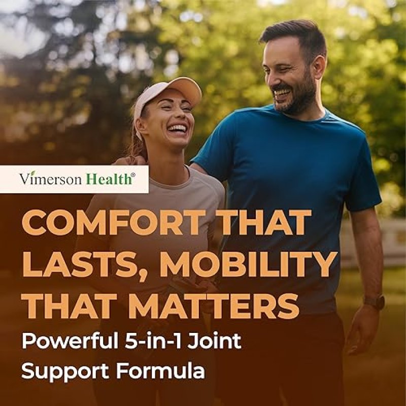 VIMERSON HEALTH GLUCOSAMINE SULFATE JOINT SUPPORT WITH HYALURONIC ACID, BOSWELLIA, MSM BLACK PEPPER 60 CAPS