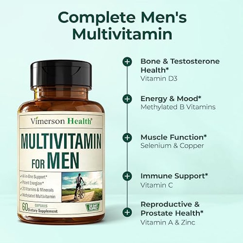 VIMERSON HEALTH MEN S MULTIVITAMIN CAPSULES - METHYLATED, HIGH POTENCY WITH B12, D, ZINC, MAGNESIUM MORE