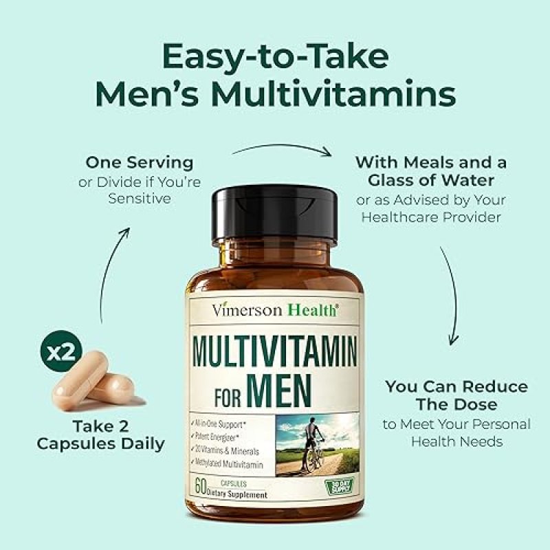 VIMERSON HEALTH MEN S MULTIVITAMIN CAPSULES - METHYLATED, HIGH POTENCY WITH B12, D, ZINC, MAGNESIUM MORE