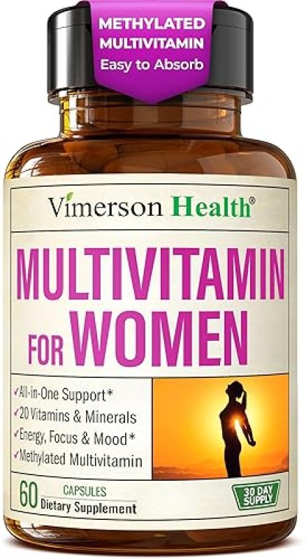 VIMERSON HEALTH WOMENS MULTIVITAMIN CAPSULES METHYLATED, BIOAVAILABLE WITH B12, D, C, ZINC MAGNESIUM, DAILY SUPPORT