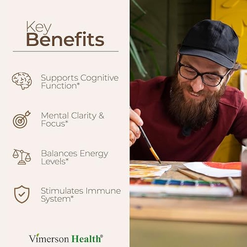VIMERSON HEALTH 7-IN-1 MUSHROOM COMPLEX SUPPLEMENT LION S MANE, TURKEY TAIL, REISHI MORE FOR ENERGY FOCUS