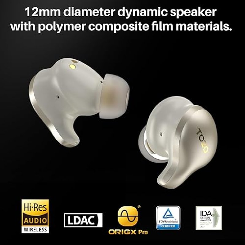 TOZO GOLDEN X1 WIRELESS EARBUDS, LDAC HI-RES AUDIO, NOISE CANCELLING BLUETOOTH HEADPHONES