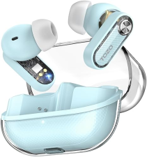 TOZO CRYSTAL PODS ANC WIRELESS EARBUDS, BLUETOOTH 5.4, DEEP BASS, 4 MICS, APP EQ, CRYSTAL CASE