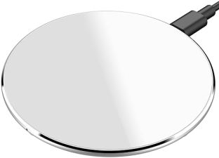 TOZO 15W FAST WIRELESS CHARGER PAD, ANTI-SLIP, FOR IPHONE 17 16 15 14, SAMSUNG S25 S24 S23, SILVER