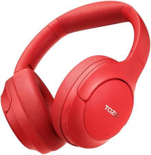 TOZO HT2 WIRELESS OVER-EAR HEADPHONES, HYBRID ANC, 60H PLAYTIME, HI-RES AUDIO, DEEP BASS, RED
