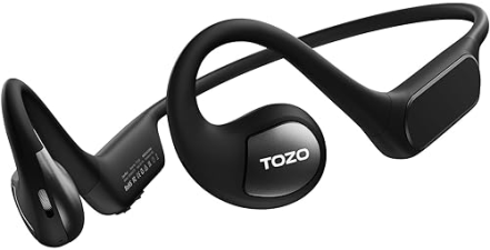 TOZO OPEN EAR BLUETOOTH 5.3 HEADPHONES, WIRELESS SPORT EARBUDS W MIC, 32 EQ, NOISE REDUCTION