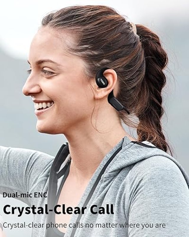 TOZO OPEN EAR BLUETOOTH 5.3 HEADPHONES, WIRELESS SPORT EARBUDS W MIC, 32 EQ, NOISE REDUCTION