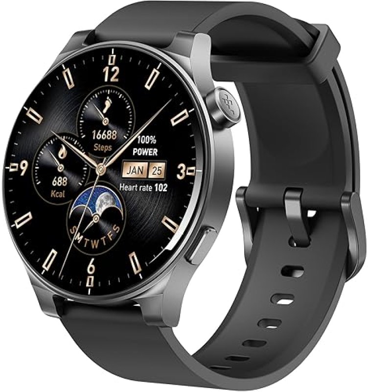 TOZO S5 AMOLED SMART WATCH 1.43 HD, BLUETOOTH CALLS, 100 SPORTS, SLEEP MONITOR, IP68, BLACK