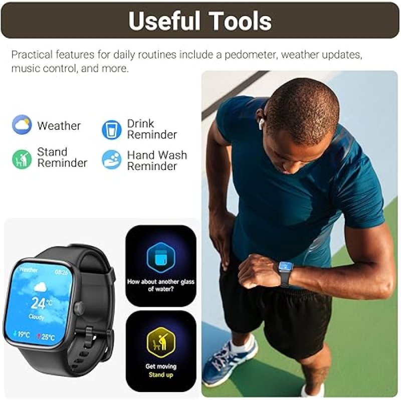 TOZO S7 AMOLED SMART WATCH 1.85 HD, BLUETOOTH CALL, 100 SPORTS MODES, SLEEP HEALTH MONITOR