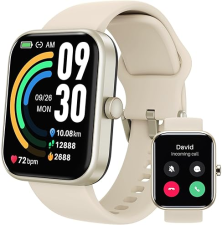TOZO 2025 SMART WATCH FOR MEN WOMEN, 1.83 FITNESS TRACKER, BLUETOOTH CALL, IP68, 100 SPORTS, GOLD