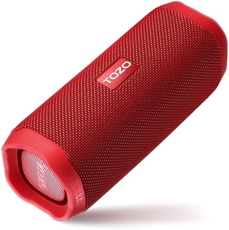 TOZO PA2 BLUETOOTH SPEAKER, DEEP BASS, DUAL DRIVERS, 25H PLAYTIME, PORTABLE WIRELESS, RED