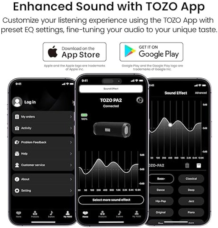 TOZO PA2 BLUETOOTH SPEAKER, DEEP BASS, DUAL DRIVERS, 25H PLAYTIME, PORTABLE WIRELESS, RED