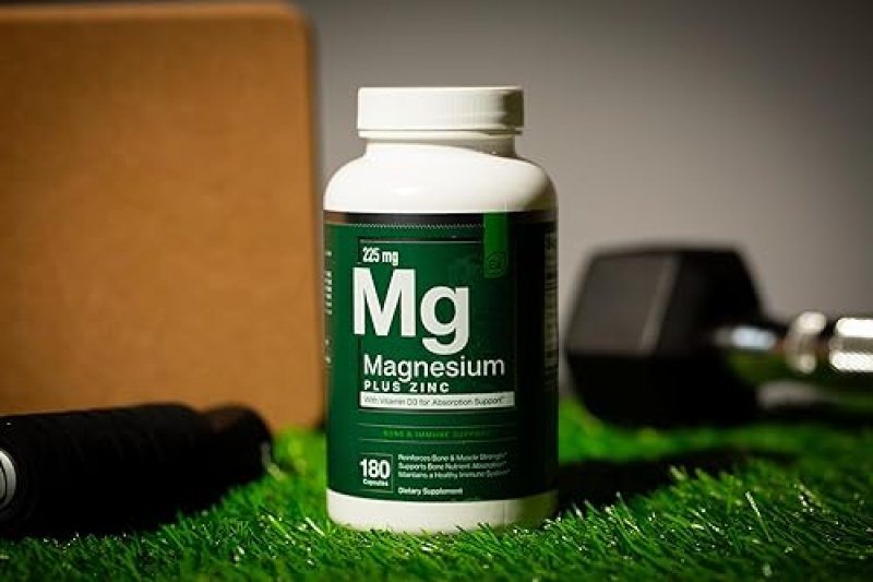 ESSENTIAL ELEMENTS  MAGNESIUM PLUS ZINC VITAMIN D3 TRIPLE STRENGTH FOR HEART, BONE MUSCLE SUPPORT, 180 CAPSULES