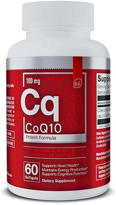 ESSENTIAL ELEMENTS  COQ10 100MG SOFTGELS HEART, BRAIN VASCULAR SUPPORT SUPPLEMENT, 60 COUNT, 2-MONTH SUPPLY