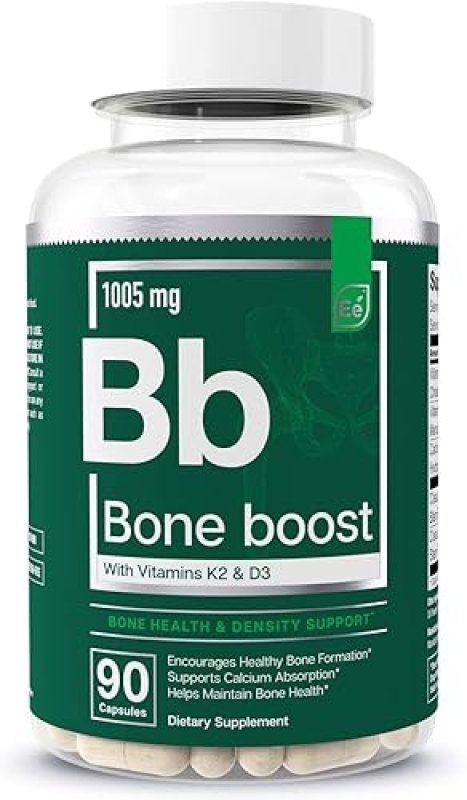 ESSENTIAL ELEMENTS  BONE BOOST BONE HEALTH SUPPLEMENT WITH CALCIUM, VITAMIN D3, K2 CISSUS 90 CAPSULES, 30-DAY SUPPLY
