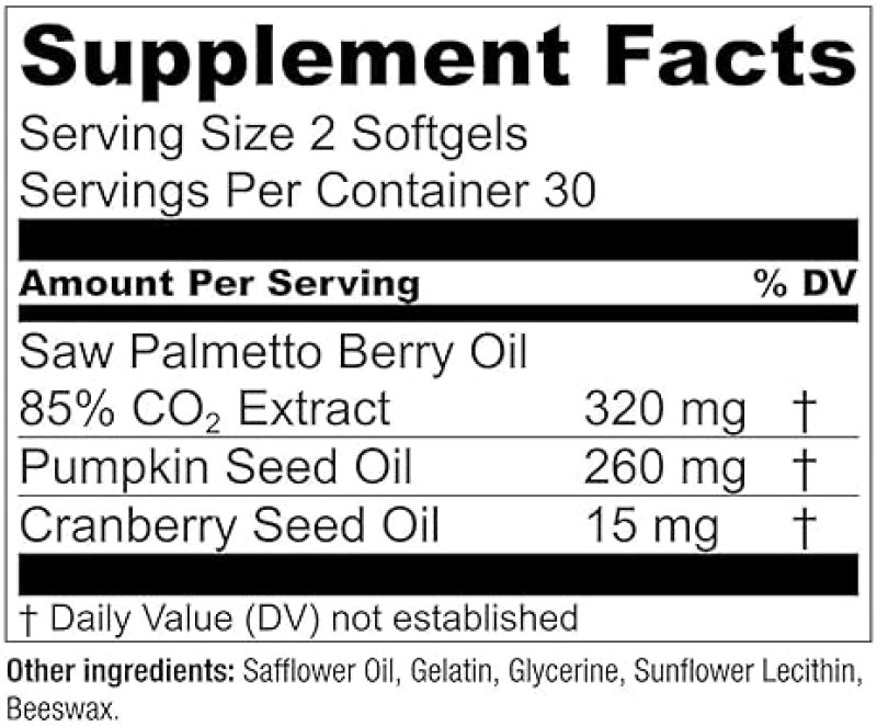 ESSENTIAL ELEMENTS  SAW PALMETTO PLUS PROSTATE SUPPLEMENT FOR MEN WITH PUMPKIN CRANBERRY OIL 60 SOFTGELS