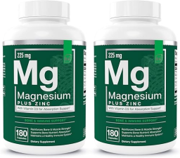 ESSENTIAL ELEMENTS  MAGNESIUM PLUS ZINC VITAMIN D3 TRIPLE-STRENGTH COMPLEX FOR HEART, BONE MUSCLE SUPPORT, 360CT