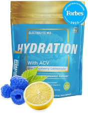 ESSENTIAL ELEMENTS  SUGAR-FREE ELECTROLYTE POWDER PACKETS BLUE RASPBERRY, 25 HYDRATION STICKS WITH ACV VITAMIN C