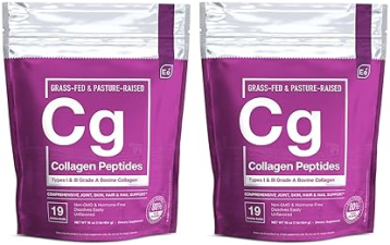 ESSENTIAL ELEMENTS  GRASS-FED HYDROLYZED COLLAGEN POWDER, TYPES I III FOR JOINT, SKIN, HAIR NAILS, 2-PACK