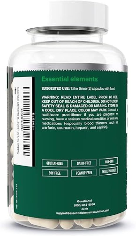 ESSENTIAL ELEMENTS  BONE BOOST SUPPLEMENT WITH CALCIUM, D3, K2, CISSUS BONE STRENGTH SUPPORT, 180 CAPS, 2-PACK