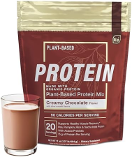 ESSENTIAL ELEMENTS  ORGANIC PLANT-BASED PROTEIN POWDER, CREAMY CHOCOLATE, VEGAN, KETO, SUGAR-FREE, 20 SERVINGS