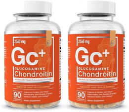 ESSENTIAL ELEMENTS  GLUCOSAMINE CHONDROITIN MSM BOSWELLIA HYALURONIC ACID JOINT SUPPORT SUPPLEMENT 180 CAPS, 2-PACK