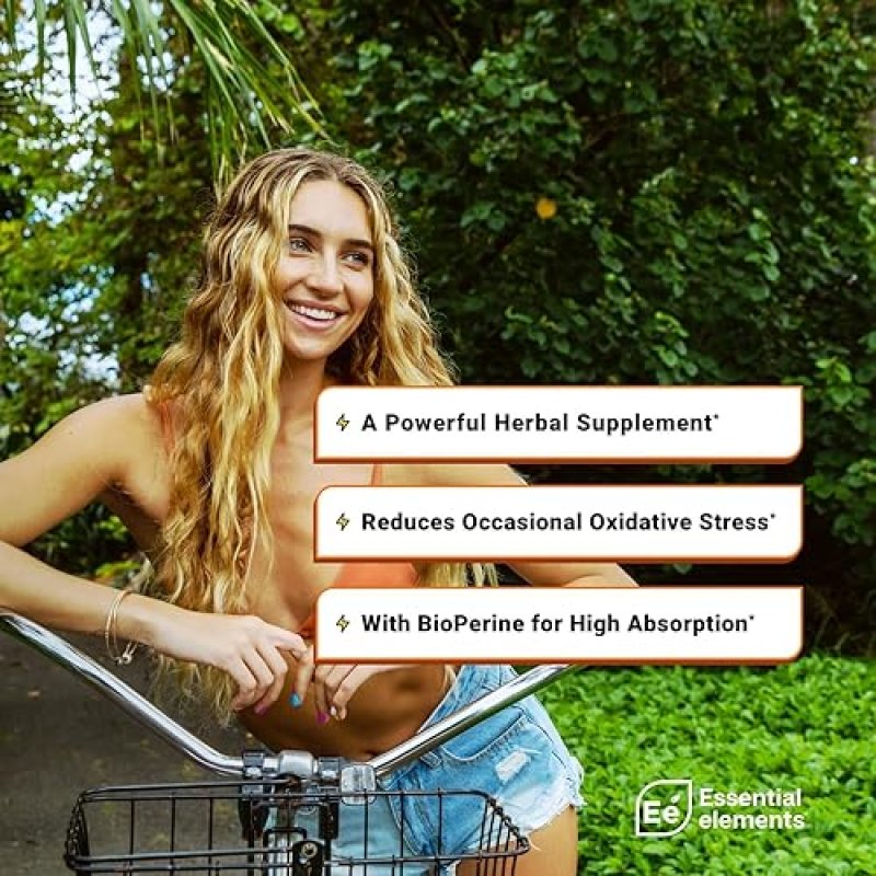 ESSENTIAL ELEMENTS TURMERIC CURCUMIN 1950MG WITH BIOPERINE, JOINT HEART SUPPORT, 90 CAPSULES