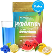 ESSENTIAL ELEMENTS SUGAR-FREE ELECTROLYTE POWDER VARIETY PACK 15 HYDRATION PACKETS WITH ACV VITAMIN