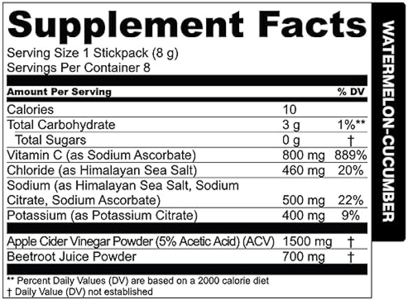 ESSENTIAL ELEMENTS HYDRATION PACKETS WATERMELON CUCUMBER SUGAR FREE ELECTROLYTE POWDER, 25 STICKS