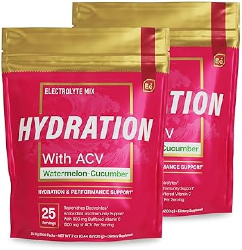 ESSENTIAL ELEMENTS ELECTROLYTE POWDER PACKETS, WATERMELON CUCUMBER, NO SUGAR, 50 STICKS, HYDRATION