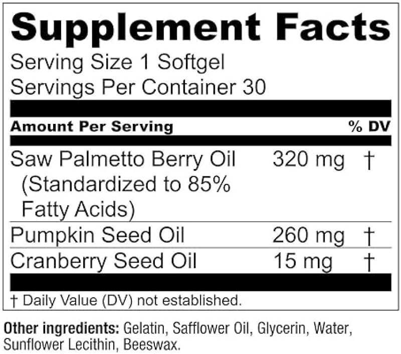ESSENTIAL ELEMENTS  SAW PALMETTO PLUS FOR MEN PROSTATE, BLADDER URINARY HEALTH SUPPLEMENT WITH PUMPKIN CRANBERRY