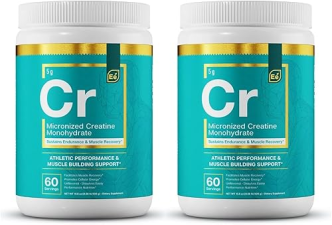 ESSENTIAL ELEMENTS  MICRONIZED CREATINE MONOHYDRATE POWDER UNFLAVORED, 2 PACK 60 SERVINGS FOR MEN WOMEN