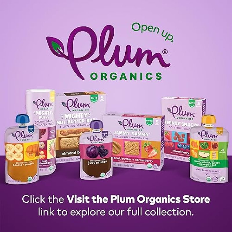 PLUM ORGANICS BABY FOOD VARIETY PACK, 8 COUNT ORGANIC FRUIT VEGGIE POUCHES, 6 MONTHS, 4OZ