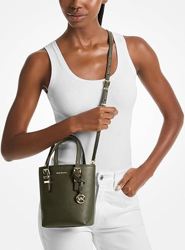 MICHAEL KORS QUINN EXTRA SMALL TOTE CROSSBODY BAG DESIGNER HANDBAG FOR WOMEN, LEATHER PURSE