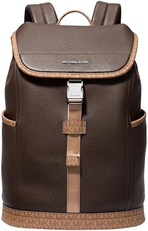 MICHAEL KORS HUDSON SLIM FLAP LEATHER BACKPACK FOR MEN STYLISH DESIGNER TRAVEL BAG