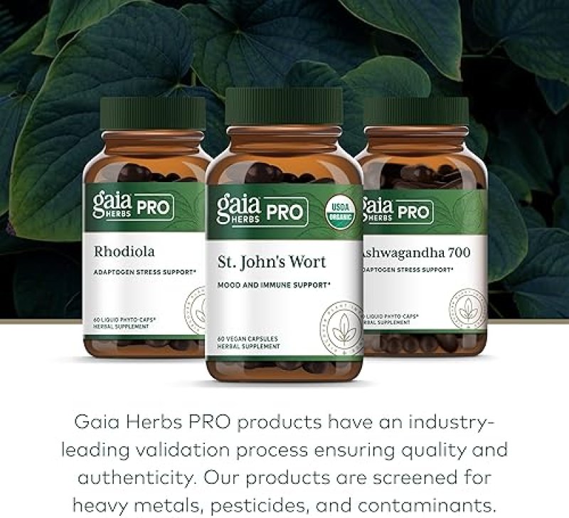 GAIA HERBS PRO ST. JOHNS WORT ORGANIC MOOD IMMUNE SUPPORT SUPPLEMENT 60 LIQUID PHYTO-CAPS