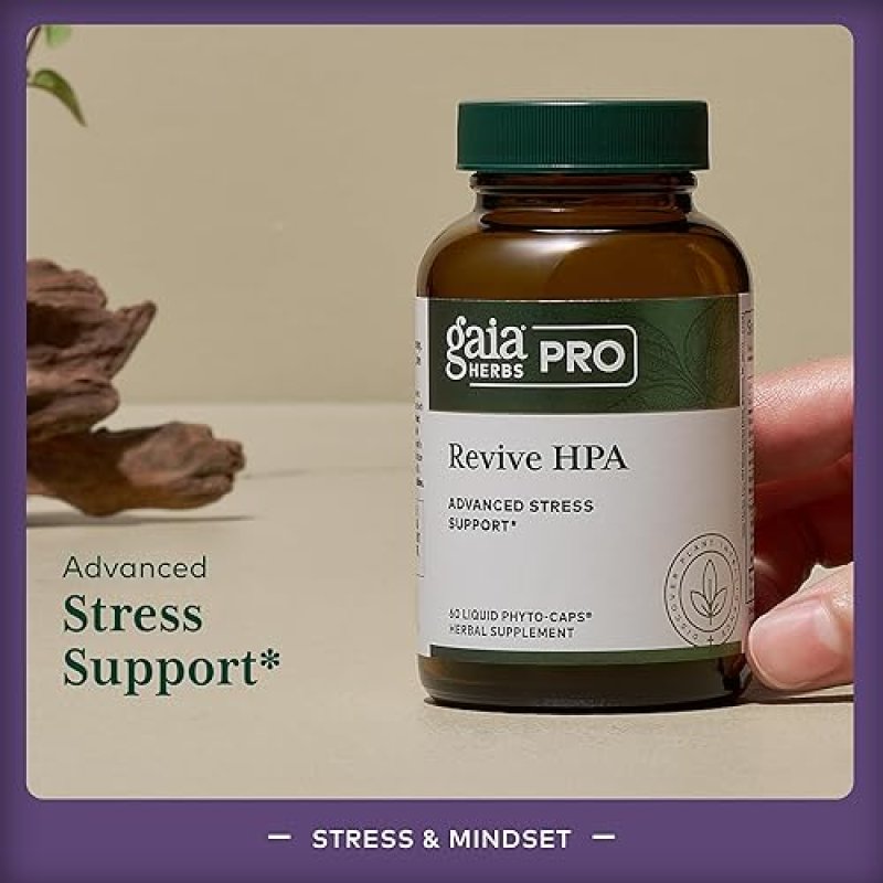 GAIA HERBS PRO REVIVE HPA ADRENAL HEALTH ENERGY SUPPLEMENT WITH CORDYCEPS GINSENG, 60 CAPS