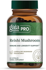 GAIA HERBS PRO ORGANIC REISHI MUSHROOM CAPSULES IMMUNE SUPPORT, ADAPTOGEN, VEGAN, 60CT
